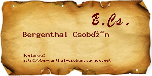 Bergenthal Csobán névjegykártya